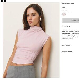 Reformation Lindy Knit Top Pink - Size L